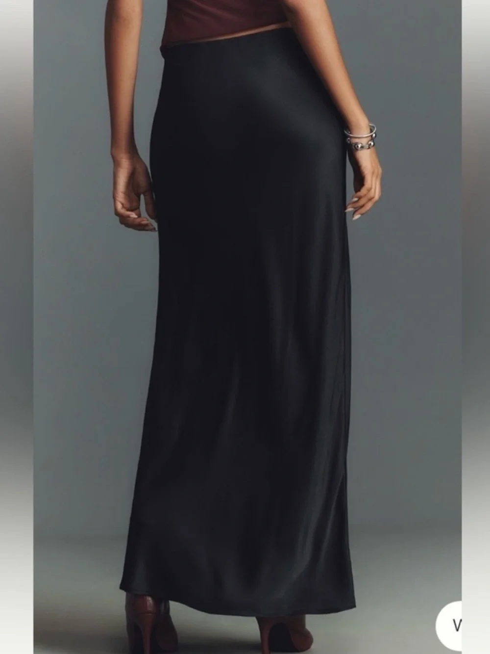 Anthropologie Tilda Maxi Slip Skirt NWT | black | Petite Small